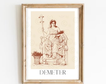 Demeter Print, Greek Goddess of Harvest, Ceres, Mythology Art