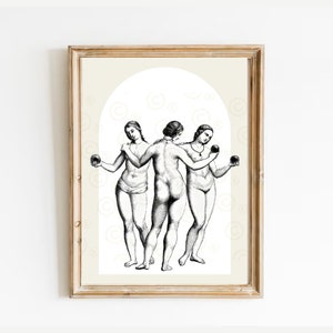 Drei Grazien Druck, antike griechische Mythologie Kunst