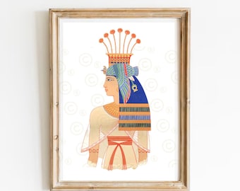 Cleopatra Art Print, Egyptian Goddess Decor