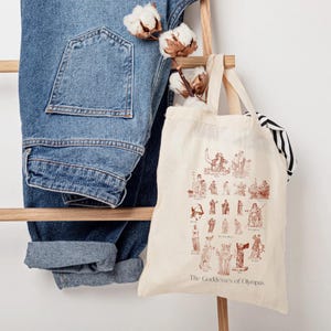 Greek Goddess Tote Bag, Mythology tote bag, Mythology gift, Art tote bag, Unique tote bag, Tote bag for her, Light academia tote bag