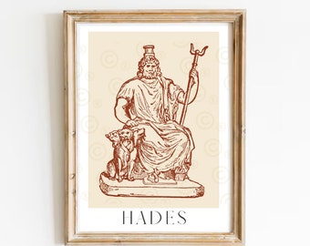 Hades Art Print, Cerberus, Greek Mythology Poster