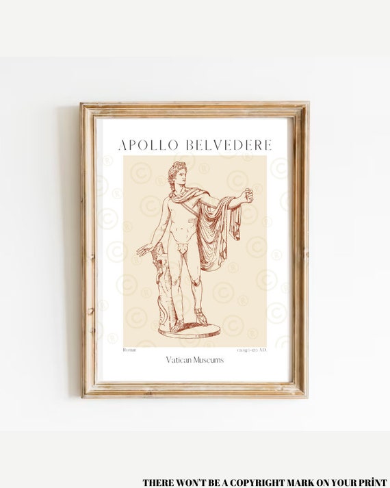 Apollo god art print, Sculpture poster wall art, Greek mythology print, Greek gods poster,Museum Poster,Greco Roman art, Ancient history art