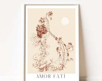 Impression Amor Fati, art mural philosophie stoïcienne, décoration académique légère