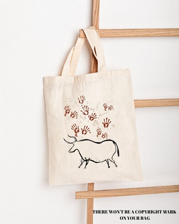 Cave Painting Tote Bag, Archaeology Gift, Primitive Art