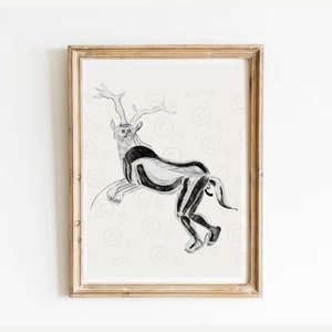 Shaman, Prehistoric Cave Art, Anthropology Gift, Shamanic Art Print, Paleolithic Art, Archaeology Gift, ice age art, Petroglyph Wall Art