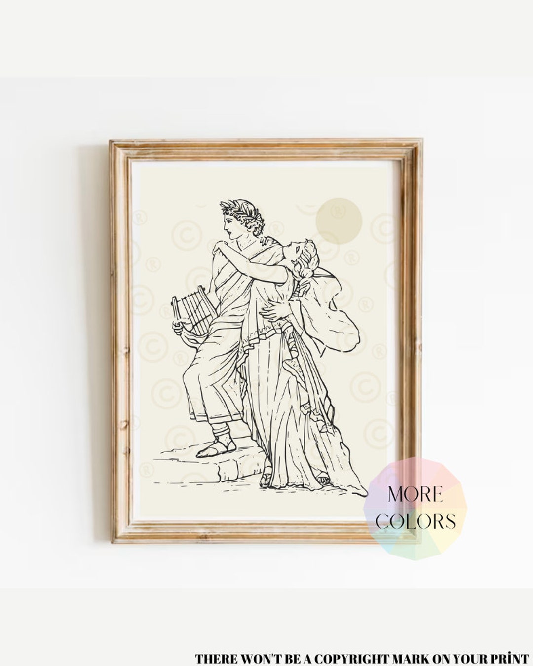 Orpheus and Eurydice, Greek Mythology Art, Valentine's Day Gift
