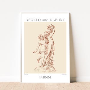 Apollo und Daphne, Bernini Statue Poster, Barock Kunstdruck, Skulptur Poster, Griechischer Mythos Druck, Dark Academia Decor, Kunstgeschichte Druck