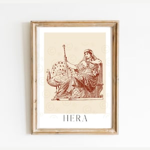 Goddess Hera Print, Greek Mythology Art, Juno Poster