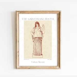 Hestia Druck, Hestia Altar Dekor, Göttin Poster, griechische Mythologie Kunst, Dark Academia Dekor, Museum Poster, Skulptur Wandkunst, Statue Poster