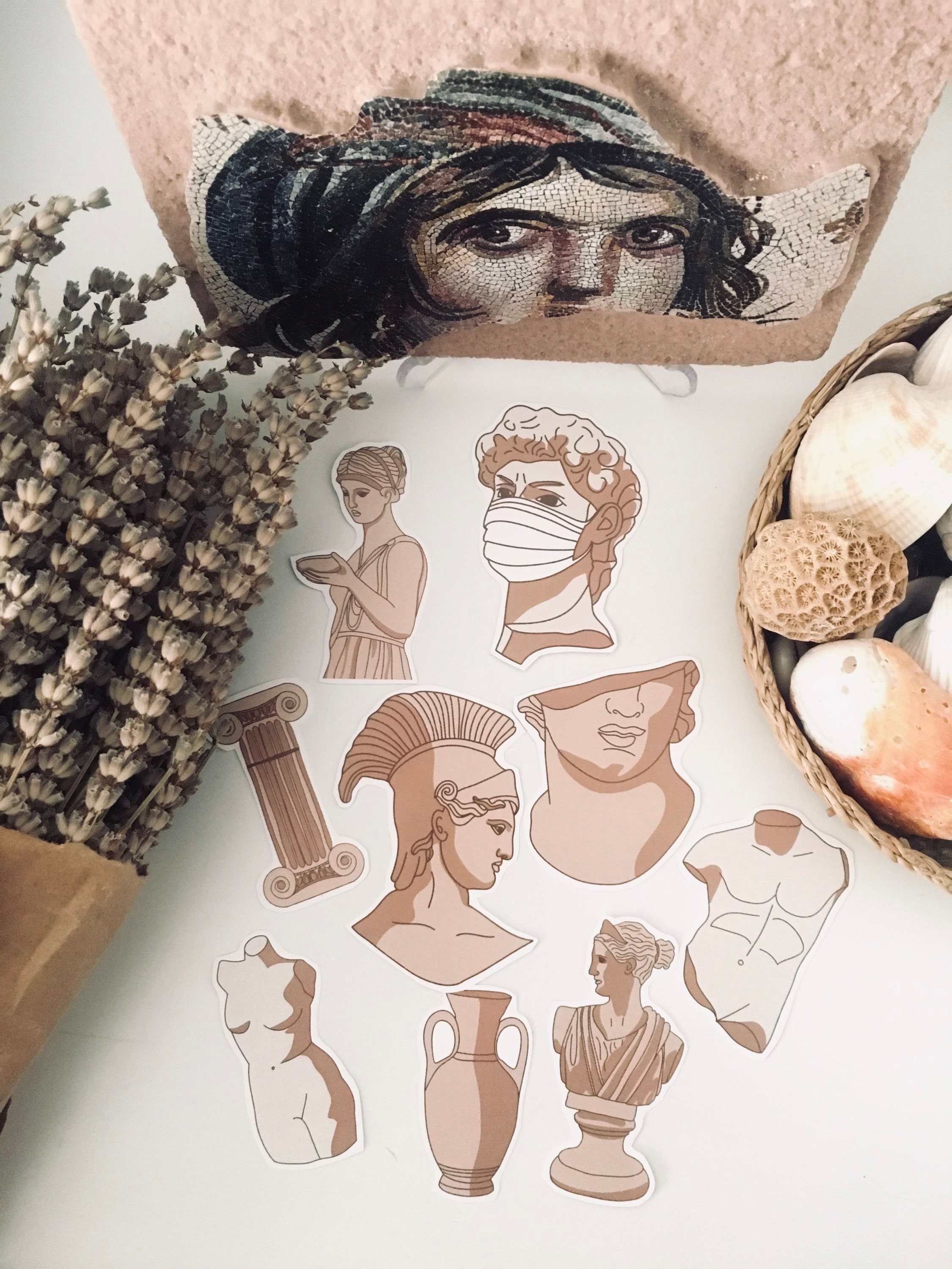 Ancient Greek Art Stickers, Waterproof Mythology Sticker Pack - Etsy