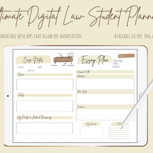 Ultimate Digital Law Student Planner | iPad | Goodnotes | Printable | Undated | Notability | PDF