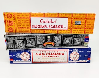 Incense Sticks, Satya Nag Champa + Goloka Set of 3 Packs