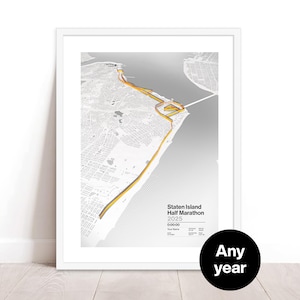 Carte du parcours personnalisée du semi-marathon de Staten Island