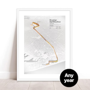 Carte personnalisée du parcours du semi-marathon de Brooklyn