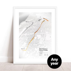 Carte du parcours personnalisée New Balance Bronx 10 Miles