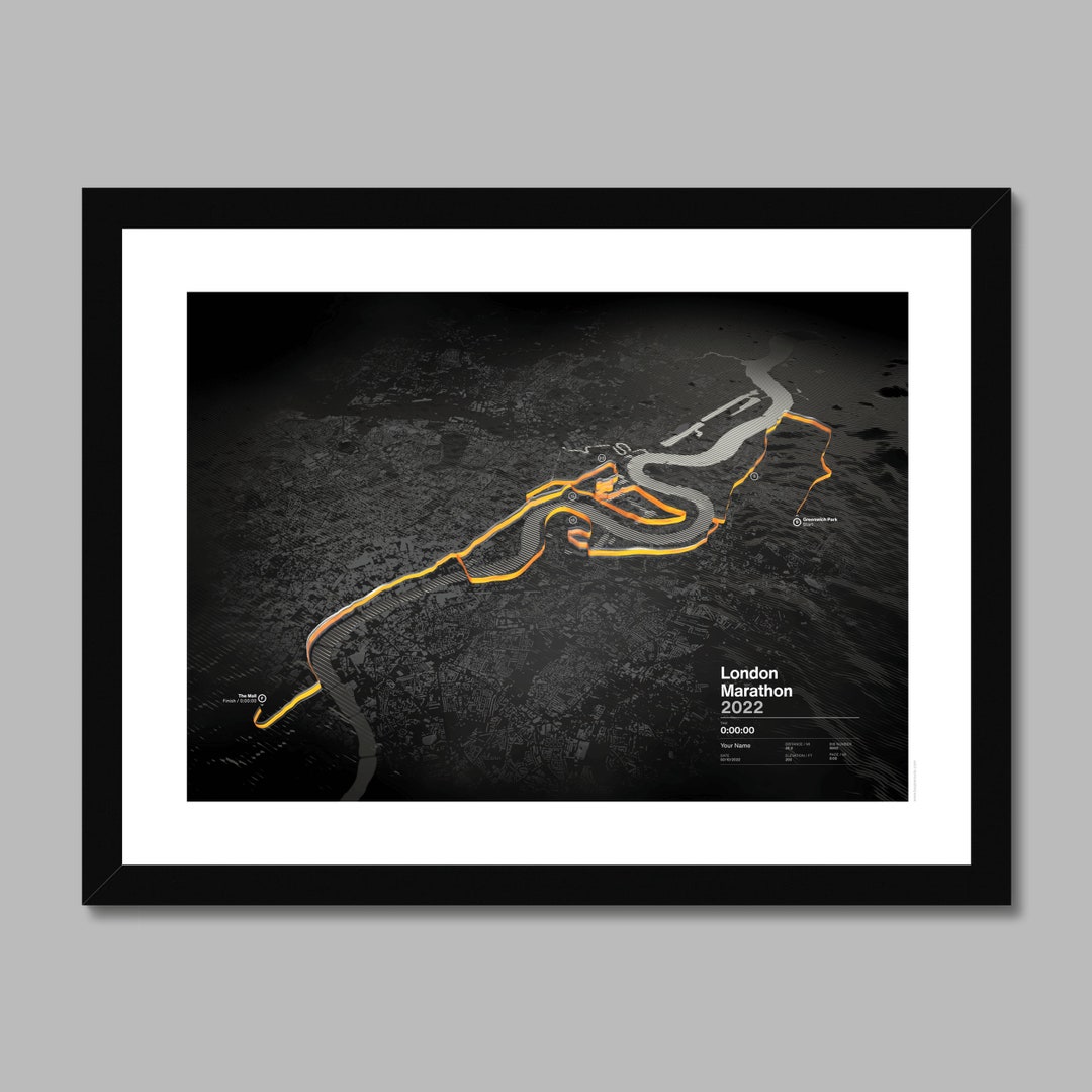 London Marathon / Personalised Route Map - Etsy