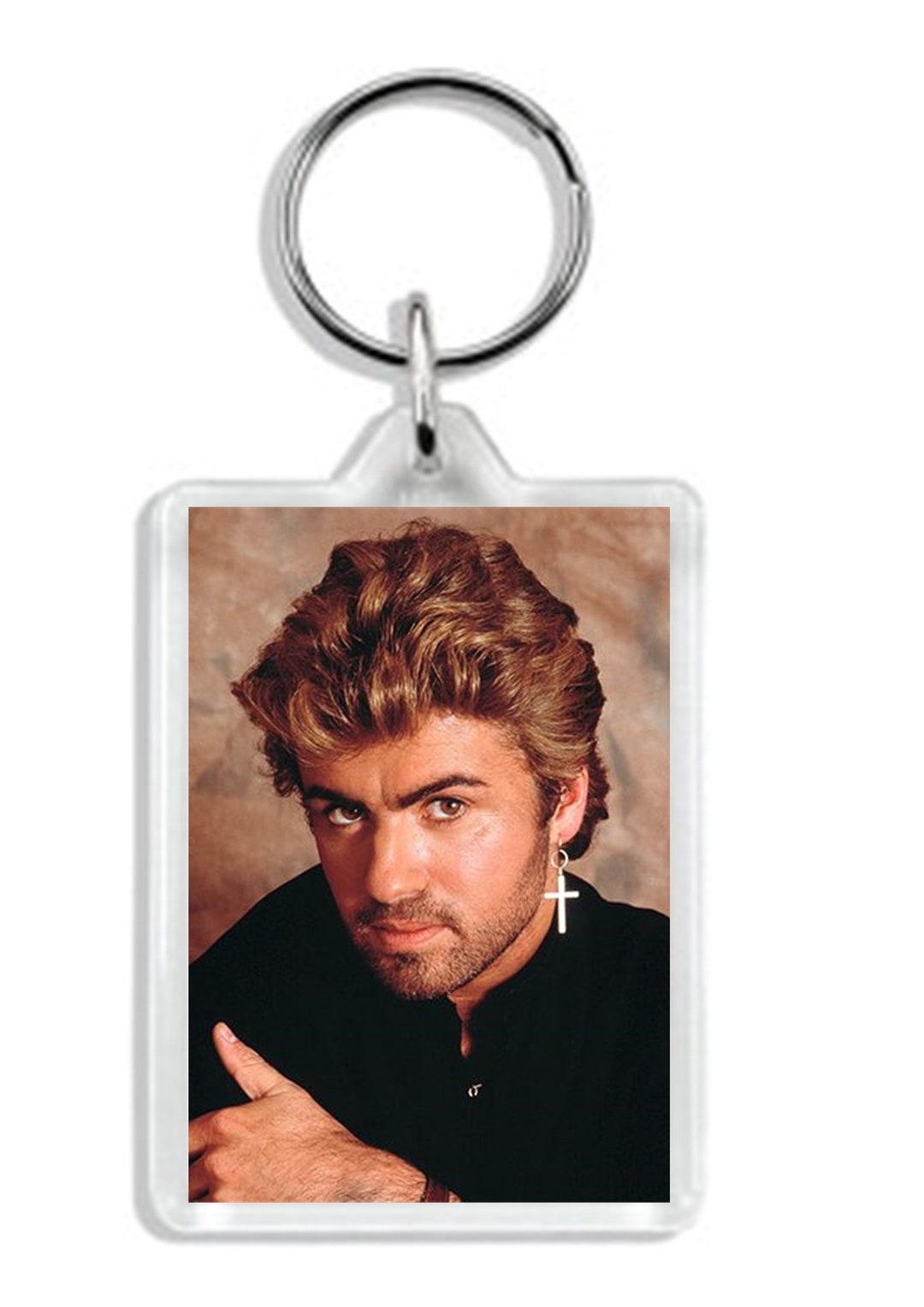 George Michael Keyring, Double-sided Photo Acrylic Keychain /bag Tag - Etsy