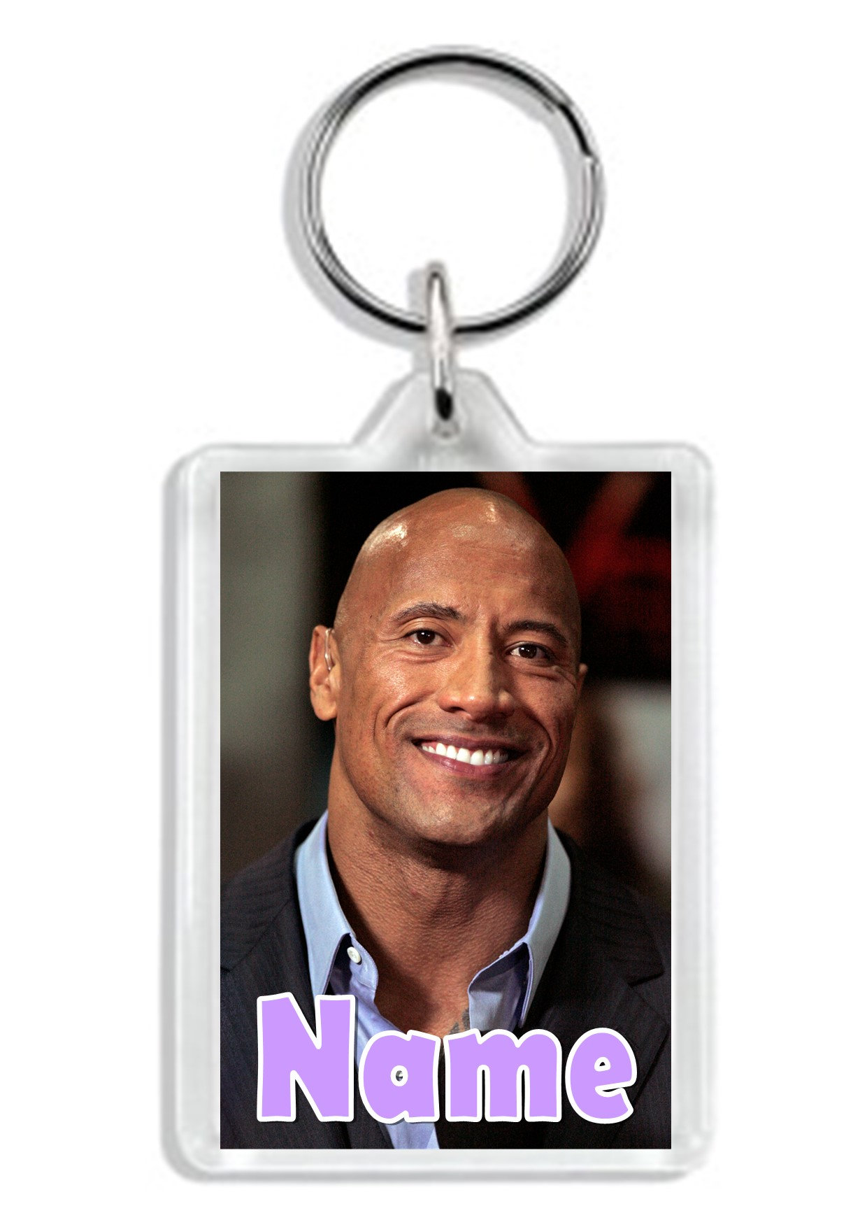 Personalised Dwayne Johnson Keyring / Keychain / Bag Tag - add any name/  text *Great Gift* - Etsy België, image size:1240x1754