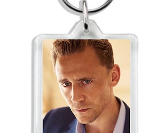 Porte-clés Tom Hiddleston | Étiquette à sac photo acrylique recto-verso