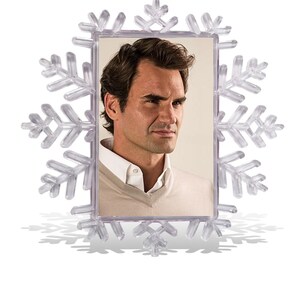 Roger Federer Christmas Tree Snowflake Hanger / Decoration / Bauble / Ornament - Acrylic