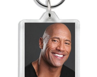 Dwayne Johnson (The Rock)  Keyring / Keychain / Bag Tag *Great Gift*