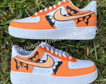 Butterfly Custom Air Force 1s, Three Tone Air Force 1s, Butterfly Forces, Painted Custom Air Force 1s, Personalized Shoes, Custom Air Force