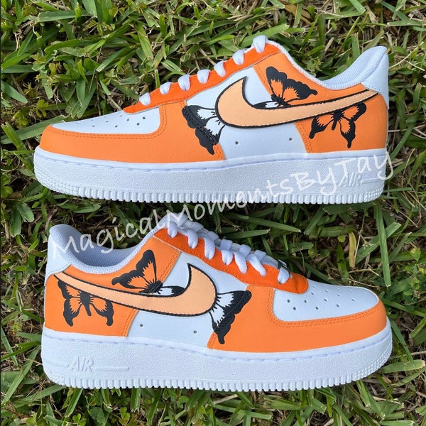 Butterfly Custom Air Force 1s, Three Tone Air Force 1s, Butterfly Forces, Painted Custom Air Force 1s, Personalized Shoes, Custom Air Force