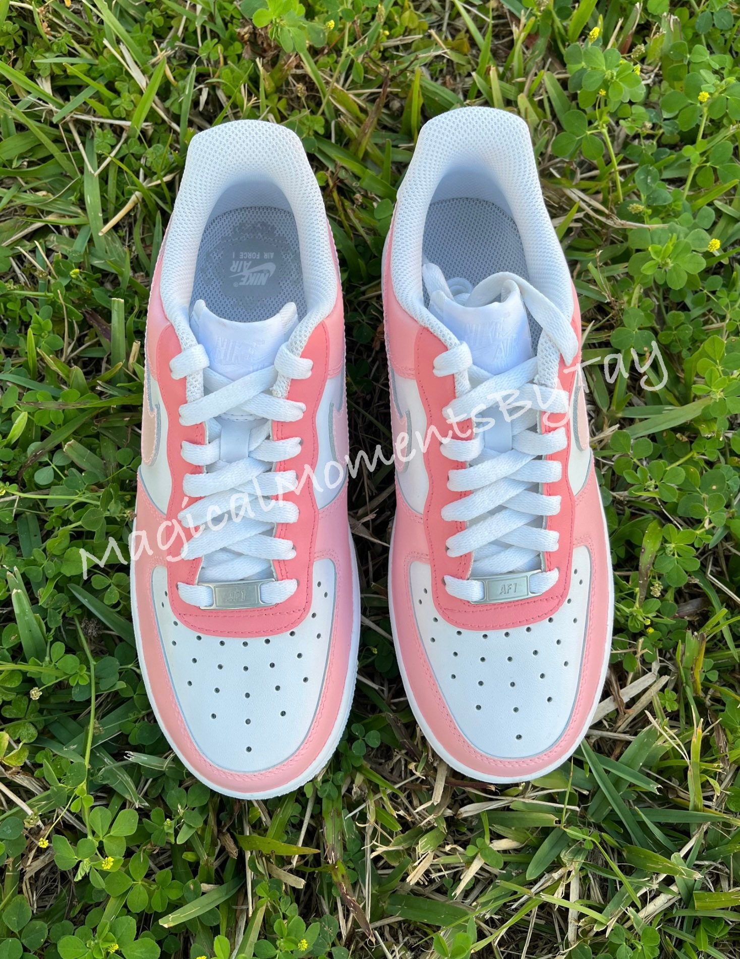 pale pink air force 1 pixel trainers
