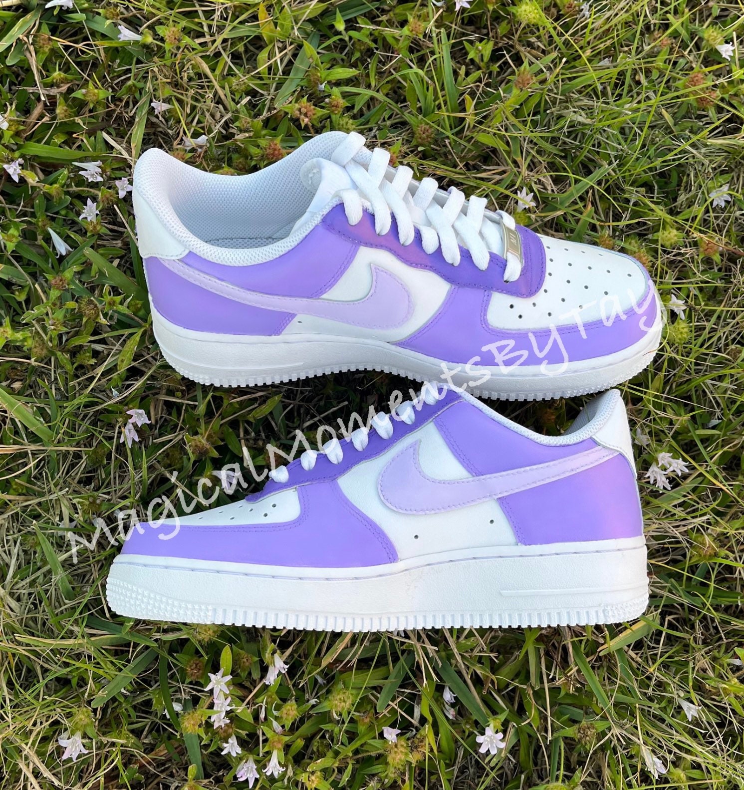 Lavender Light Purple Drip Custom Air Force 1 - Hand Painted AF1