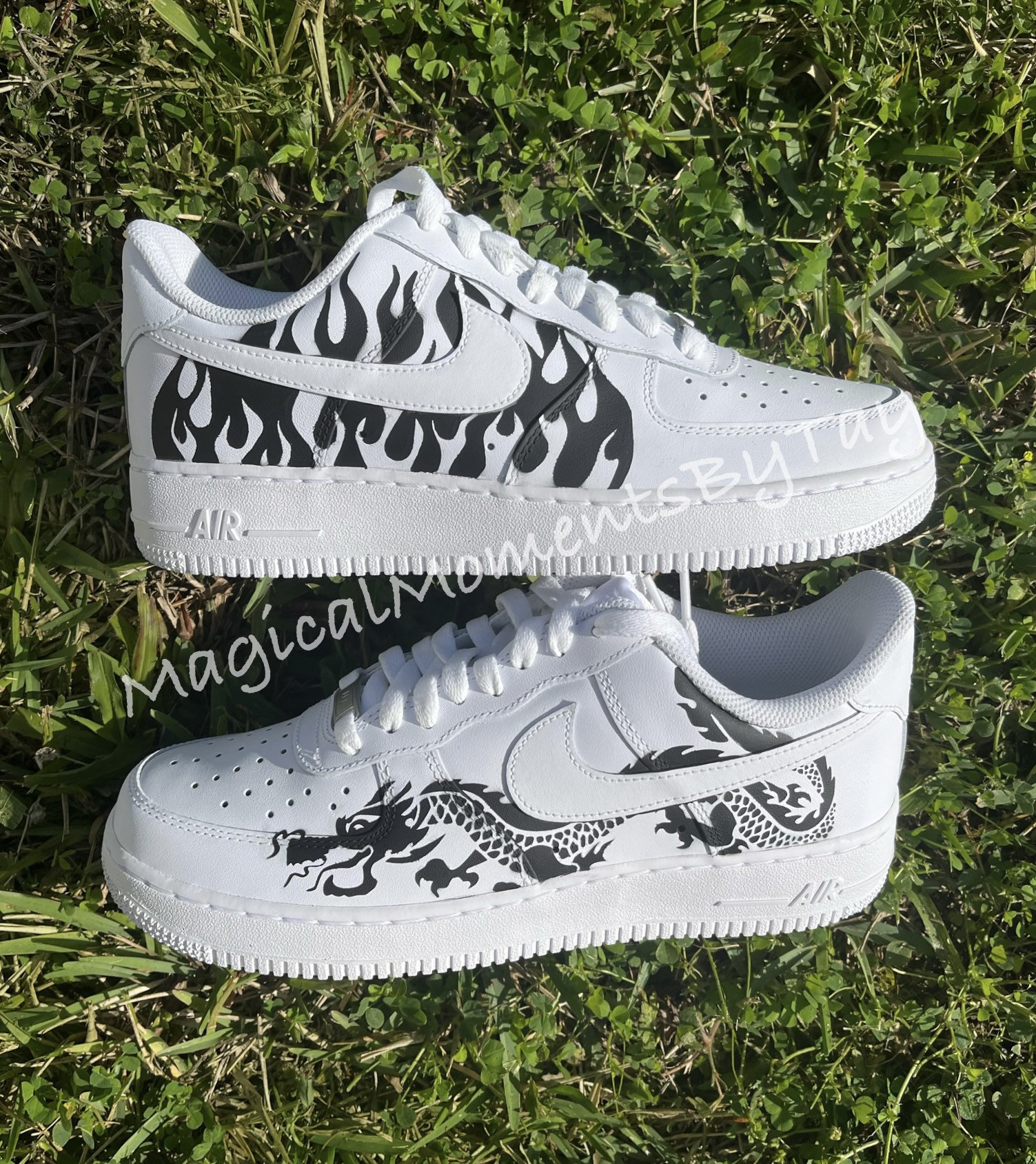 Custom FLAME Nike Cortez!! 