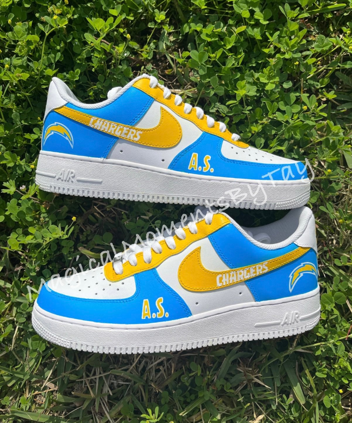 Chargers Air Force 1s Three Tone Air Force 1s NFL Air - Etsy