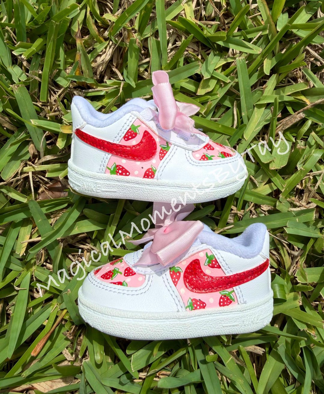 Custom Strawberry Baby Shoes, Painted Air Force 1s, Girl Crib Shoes ...