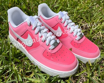 pink check air force ones