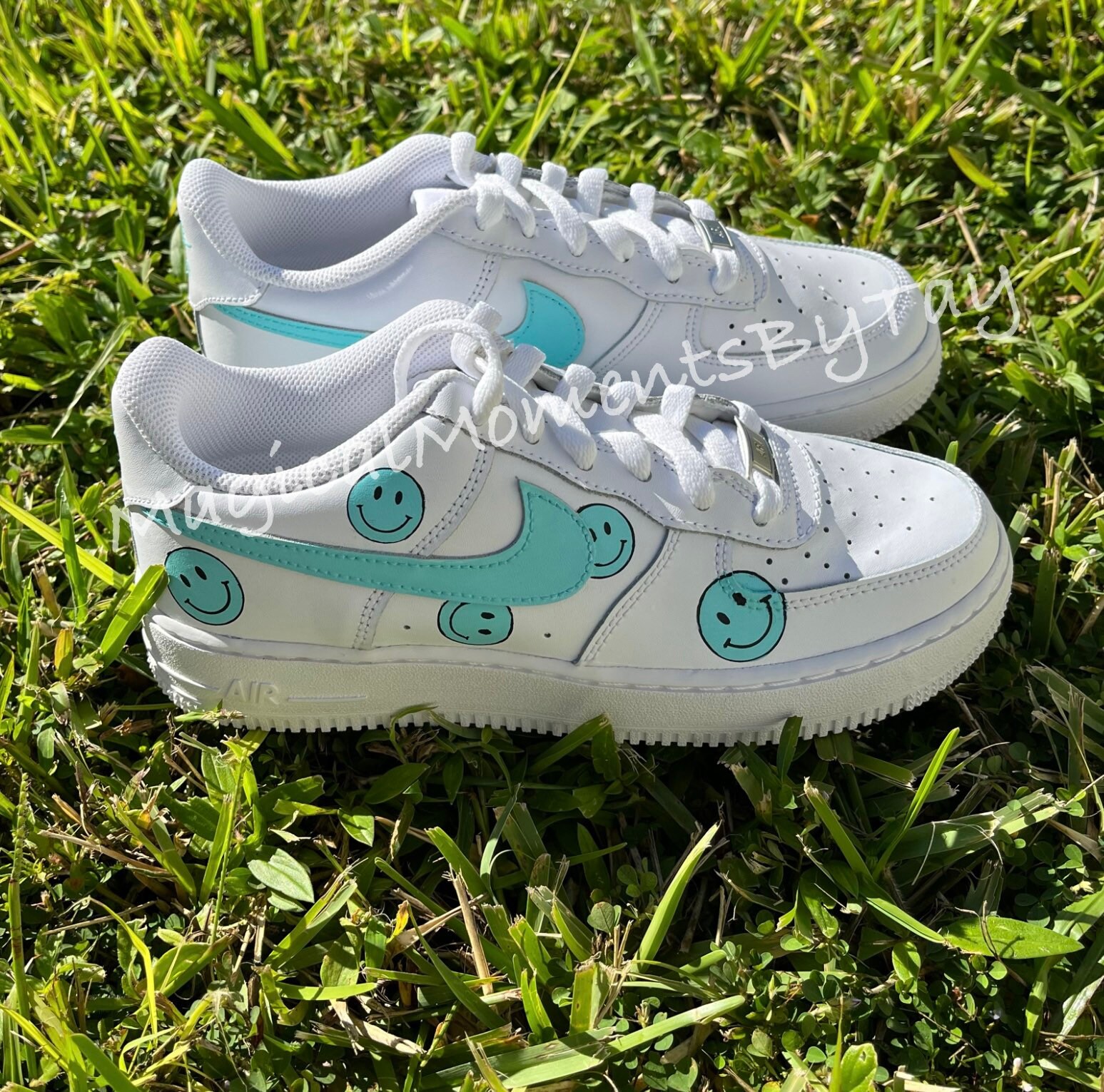 smiley face air force 1s