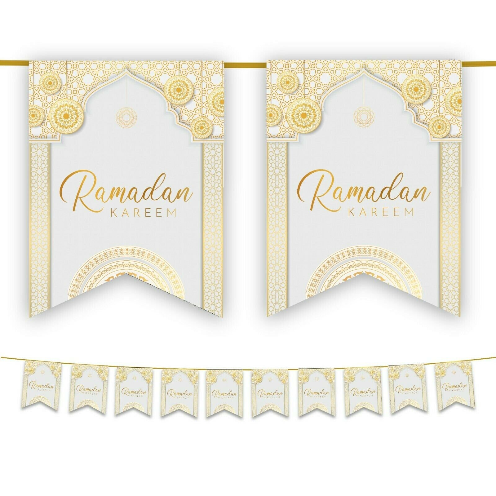 Decoraciones de Ramadán para el hogar 2024 Eid Mubarak pegatinas de pared  Ramadán Kareem acrílico letrero dorado luna creciente ventana calcomanía de