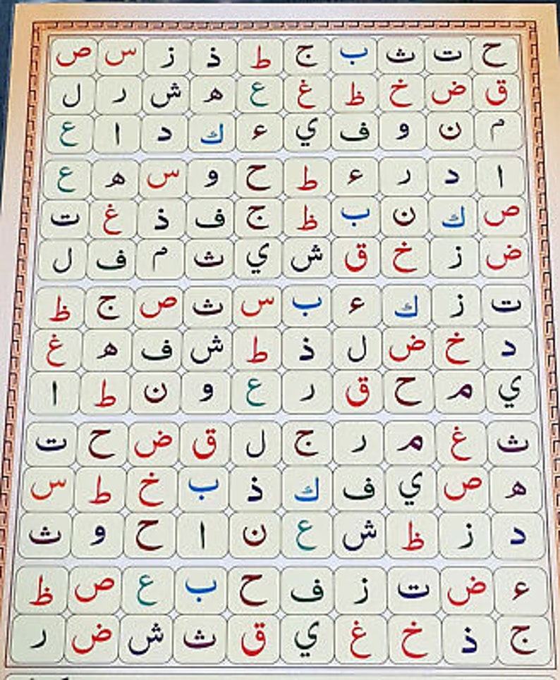Laminated Arabic Alphabet Takhtee A4 Size Etsy