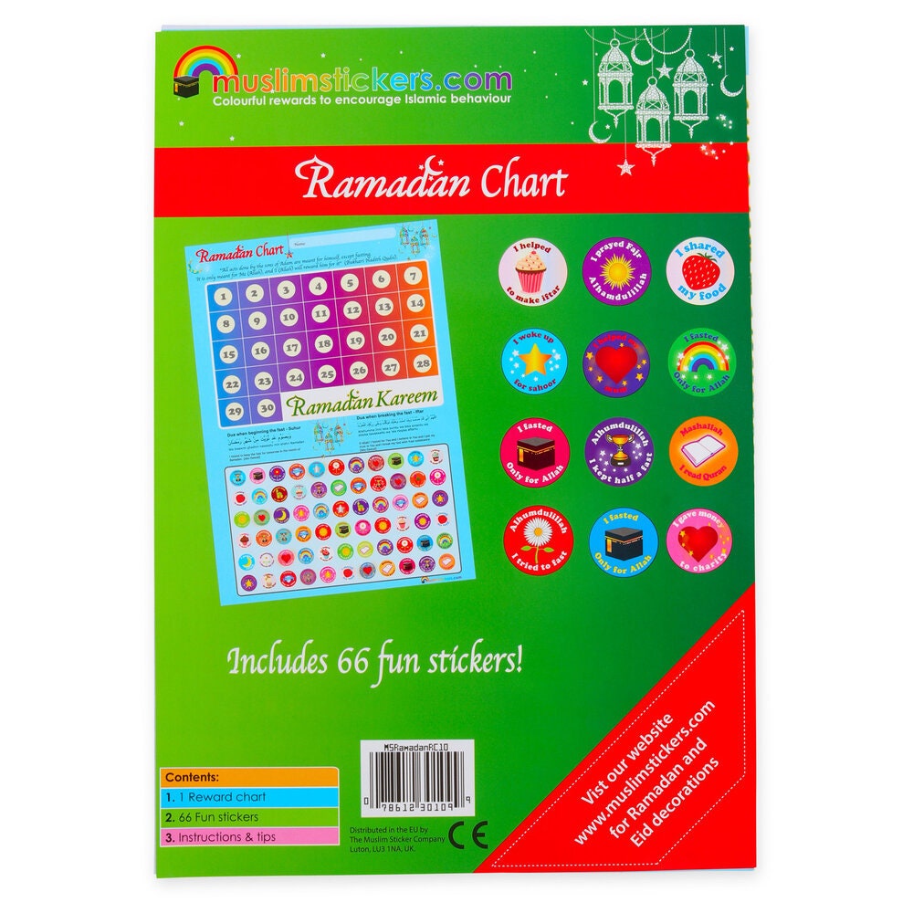 Ramadan Chart Eid Countdown Muslim Advent Calendar Sticker Pack Stickers Islam 
