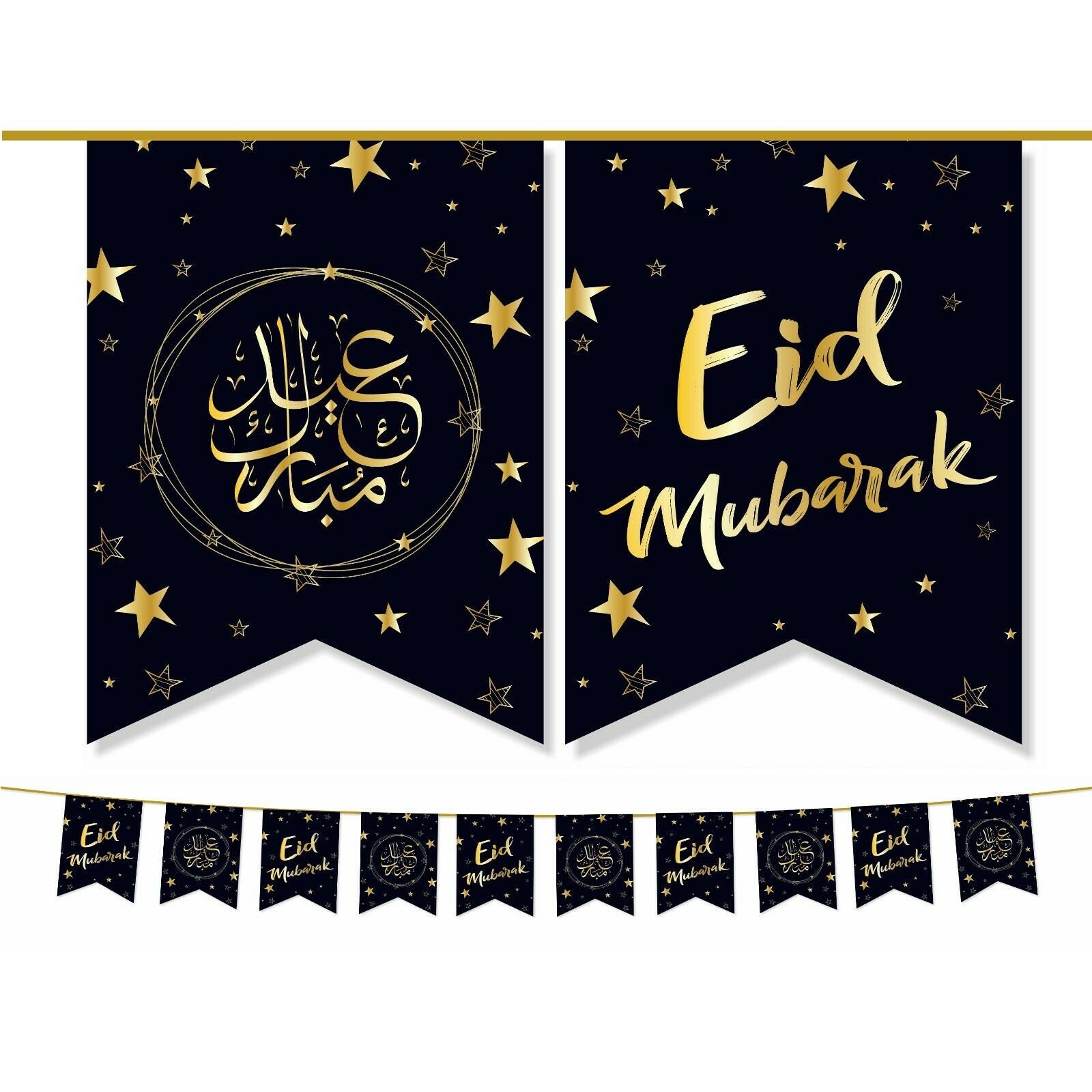 Eid MUBARAK mubrook Personalised empavesado banderas islámicas Decoraciones Fiesta 