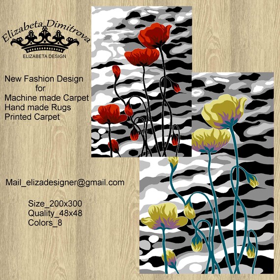 Floral Carpet Design Digital Download Carpet Blueprint Work Etsy