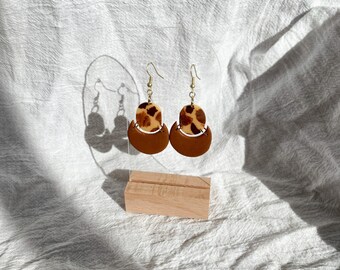 Crescent and Oval Earrings