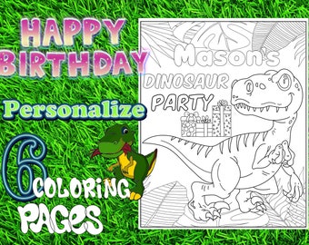 Download Dino Coloring Book Etsy