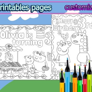 Singing Pig Birthday Party Favor Singing Pig Coloring Pages Etsy