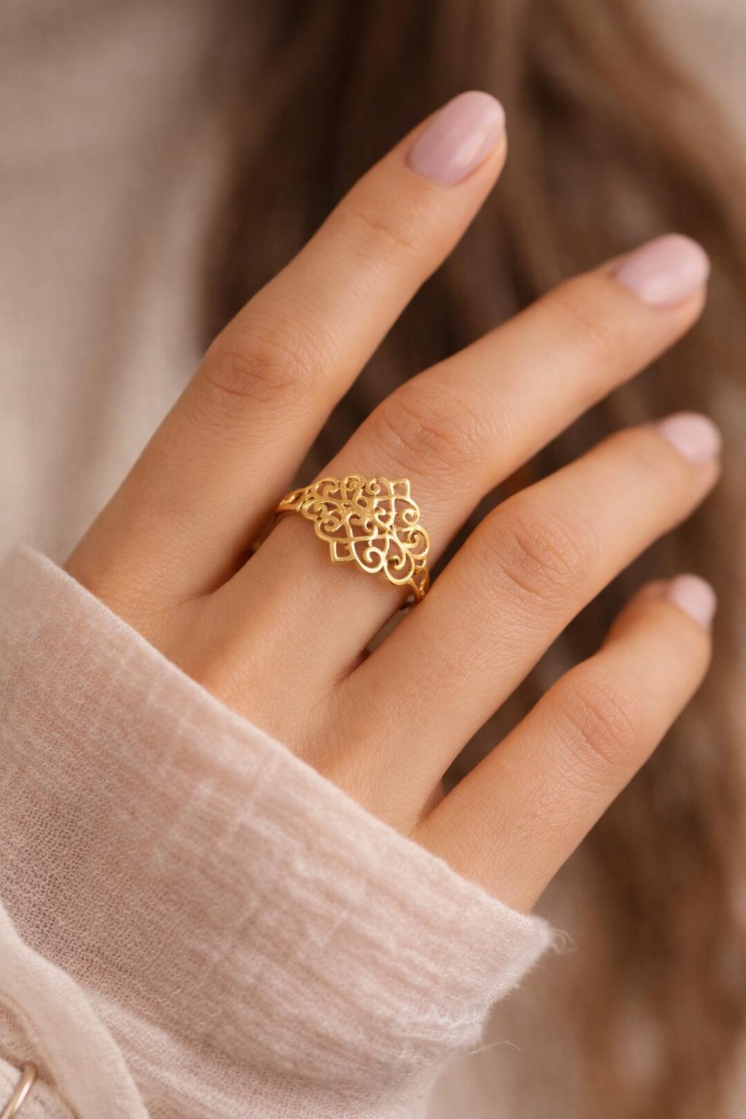 Sacred Geometry Ring, Brass Ring, Traditional Design Ring,ring for ...
