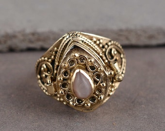 Poison Ring, Handmed Natürlicher Edelstein Geschenkring, Rosenquarz Ring, Schöne Statemant Ring, mt-0lhnd
