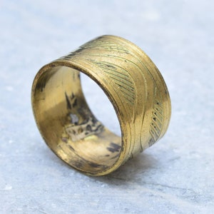 Anillo de oro con banda de cigarro, anillo ancho con banda de cigarro, anillo de oro para el pulgar para ella, anillo sencillo, anillo para uso diario