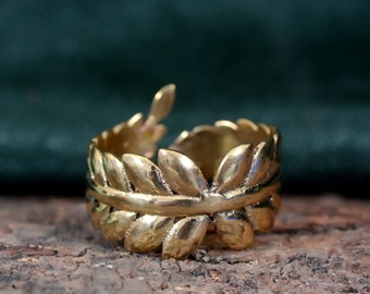 Dainty Feather Ring, Gold Feather Ring, Unique Ring, Vintage Feather Ring, Adjustable Ring, Trendy Ring, Birthday Gift