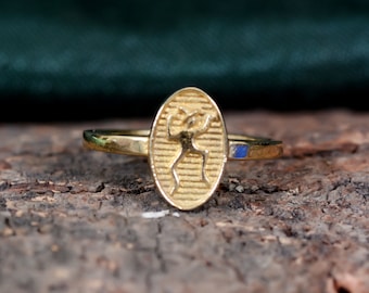 Gepersonaliseerde zegelring Aangepaste monogramring gouden zegelring Gepersonaliseerde geschenken Eerste ring Dames handgemaakt, mt-hna