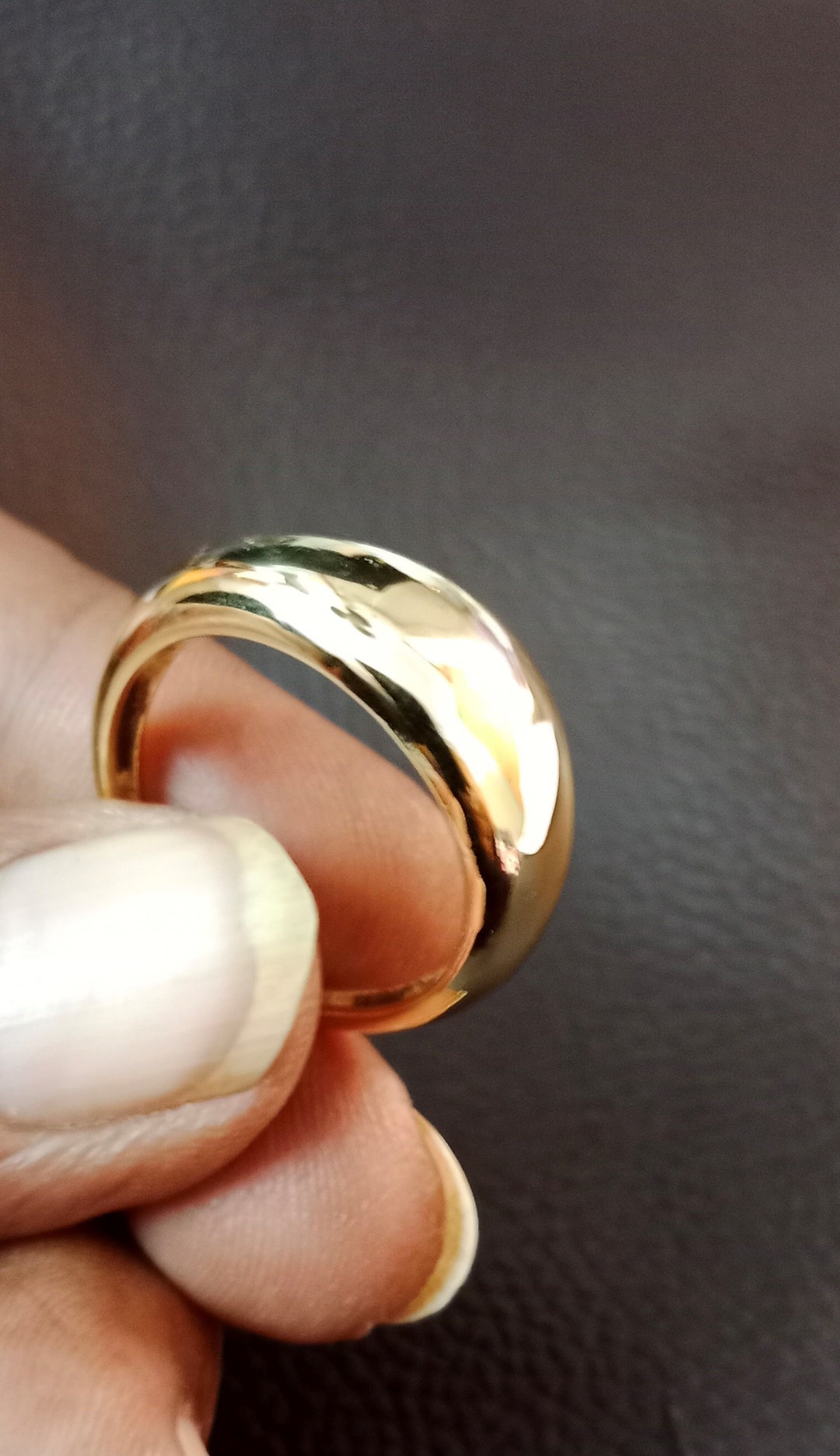 18k Gold Dome Ring, Chunky Gold Ring, Stacking Ring, Golden Dome Ring — free download