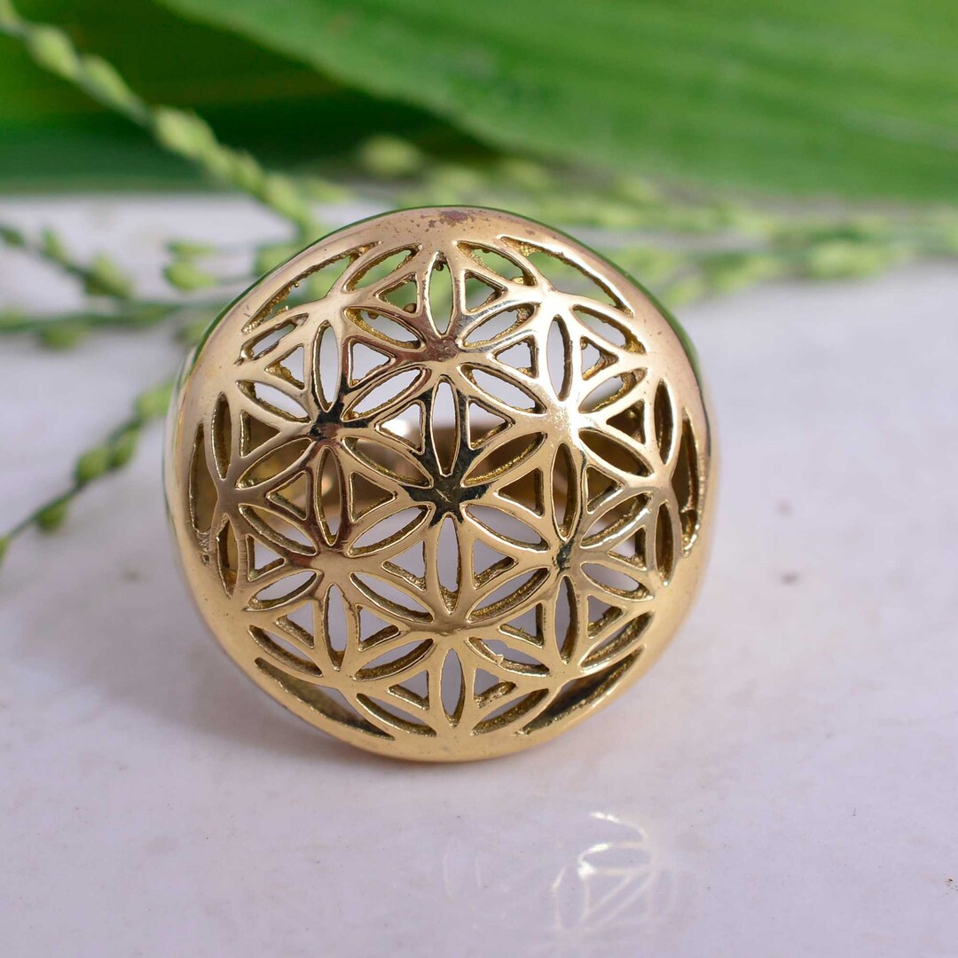 Sacred Geometry Ring, Flower of Life Ring, Seed of Life Ring, Circle of ...