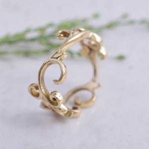 Gold Filigree Ring, Brass Ring, Dainty Lace Ring, Simple Vintage Ring, Minimalist Ring, Gift For Her, Leafy Ring, Rings For Women, mt-hsc, image 2